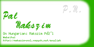 pal makszim business card